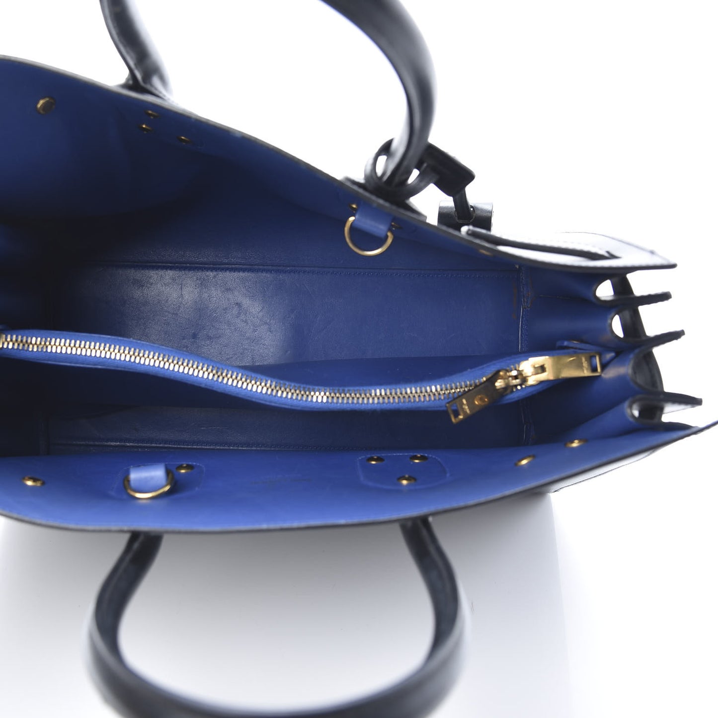 Calfskin Small Sac De Jour Black Royal Blue