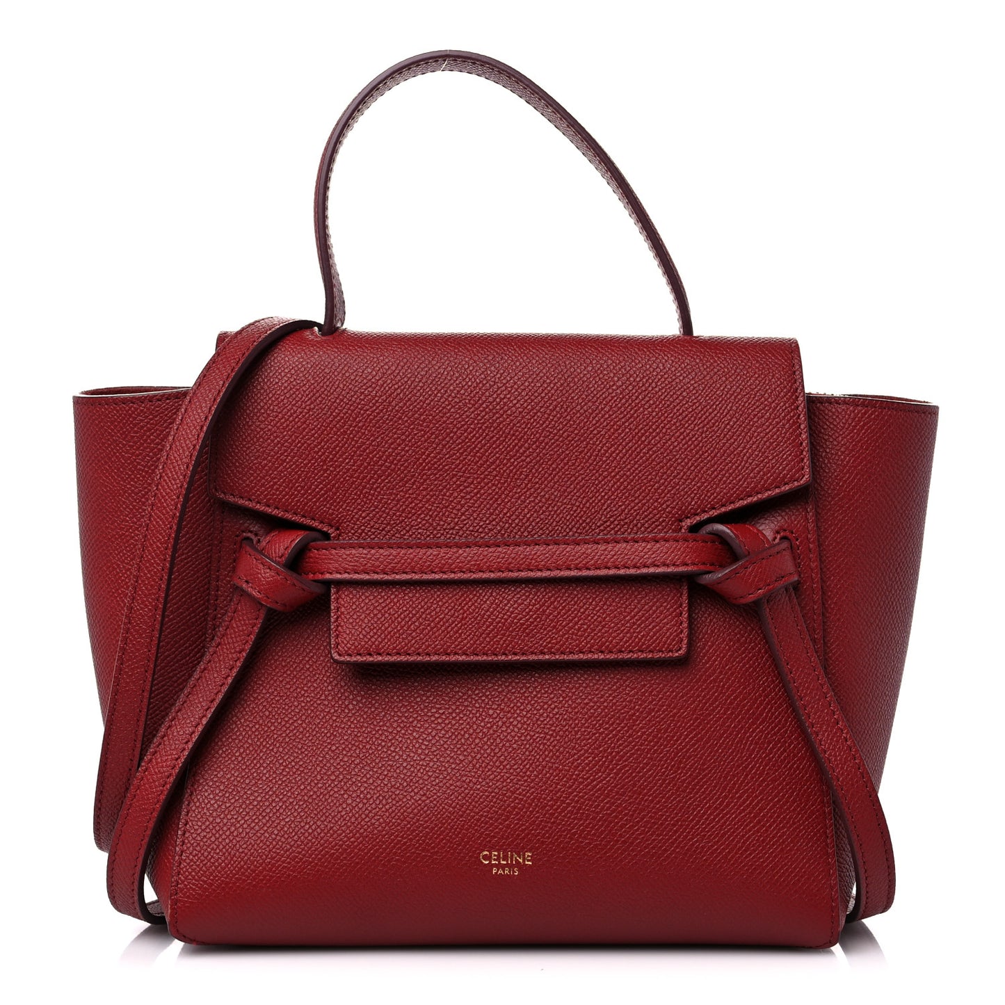Grained Calfskin Nano Belt Bag Ruby