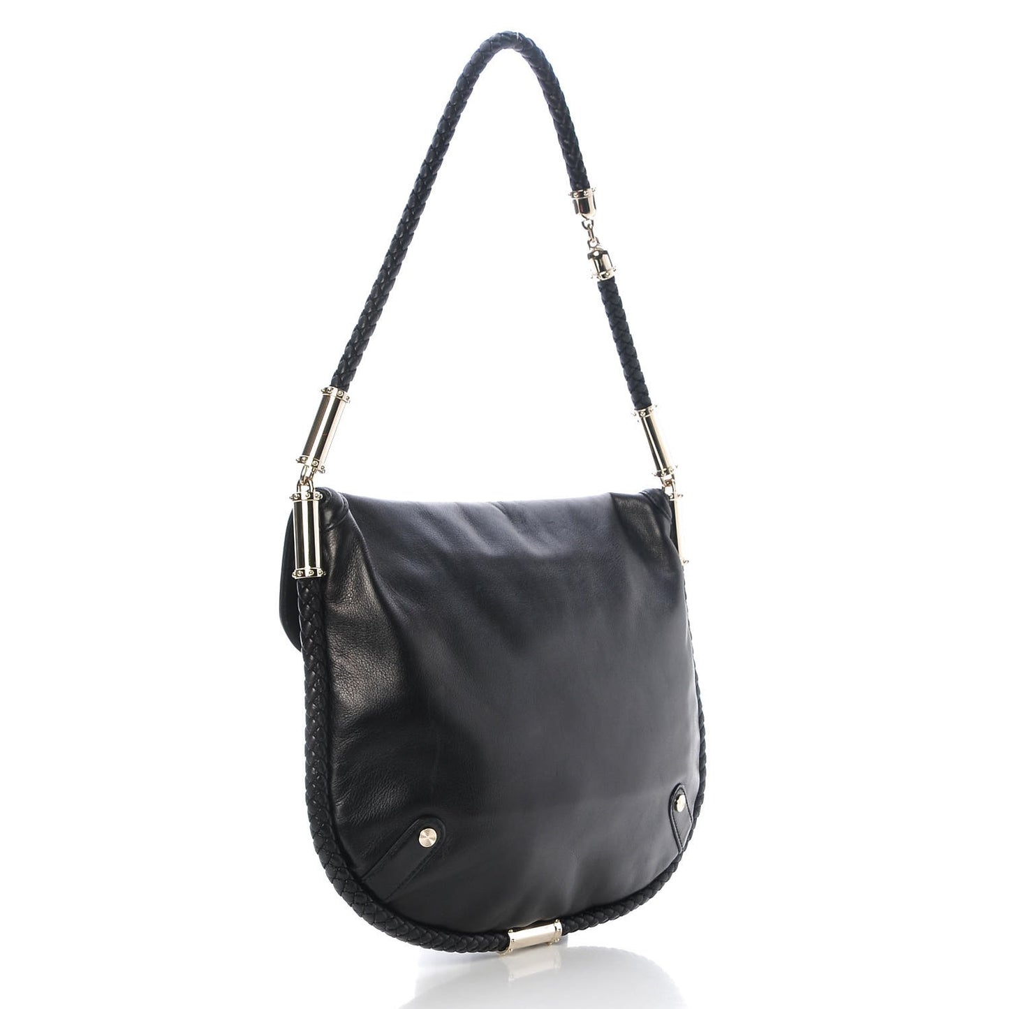 Calfskin Medium Britt Tassel Shoulder Bag Black