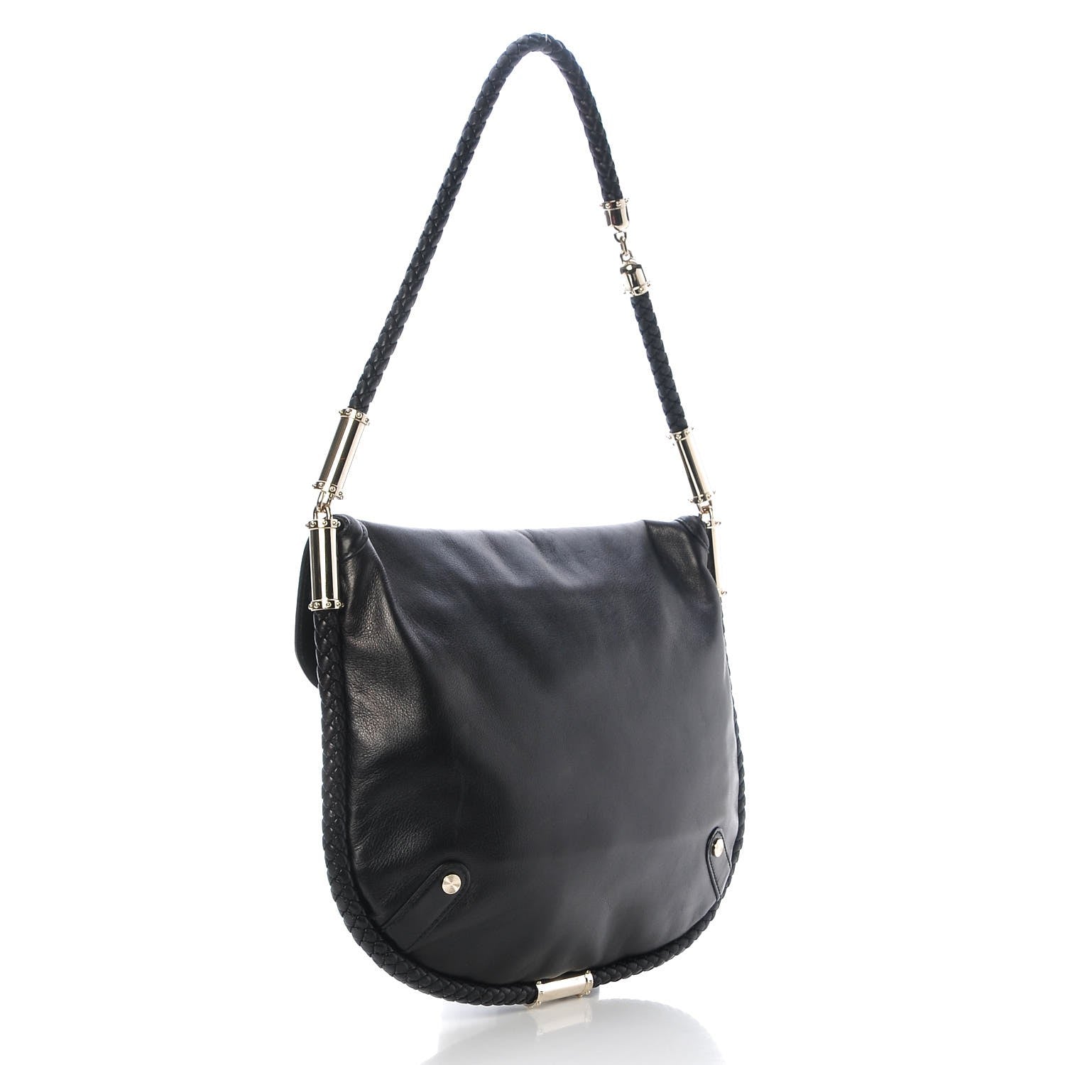 Gucci Calfskin Medium Britt Tassel Shoulder Bag Black 3 of 7