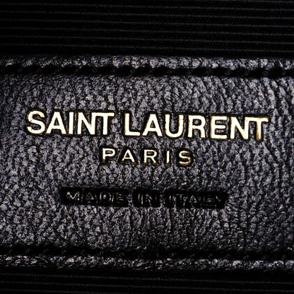 Saint Laurent Grain De Poudre Matelasse Chevron Large Monogram Satchel Lipstick Red 5 of 8
