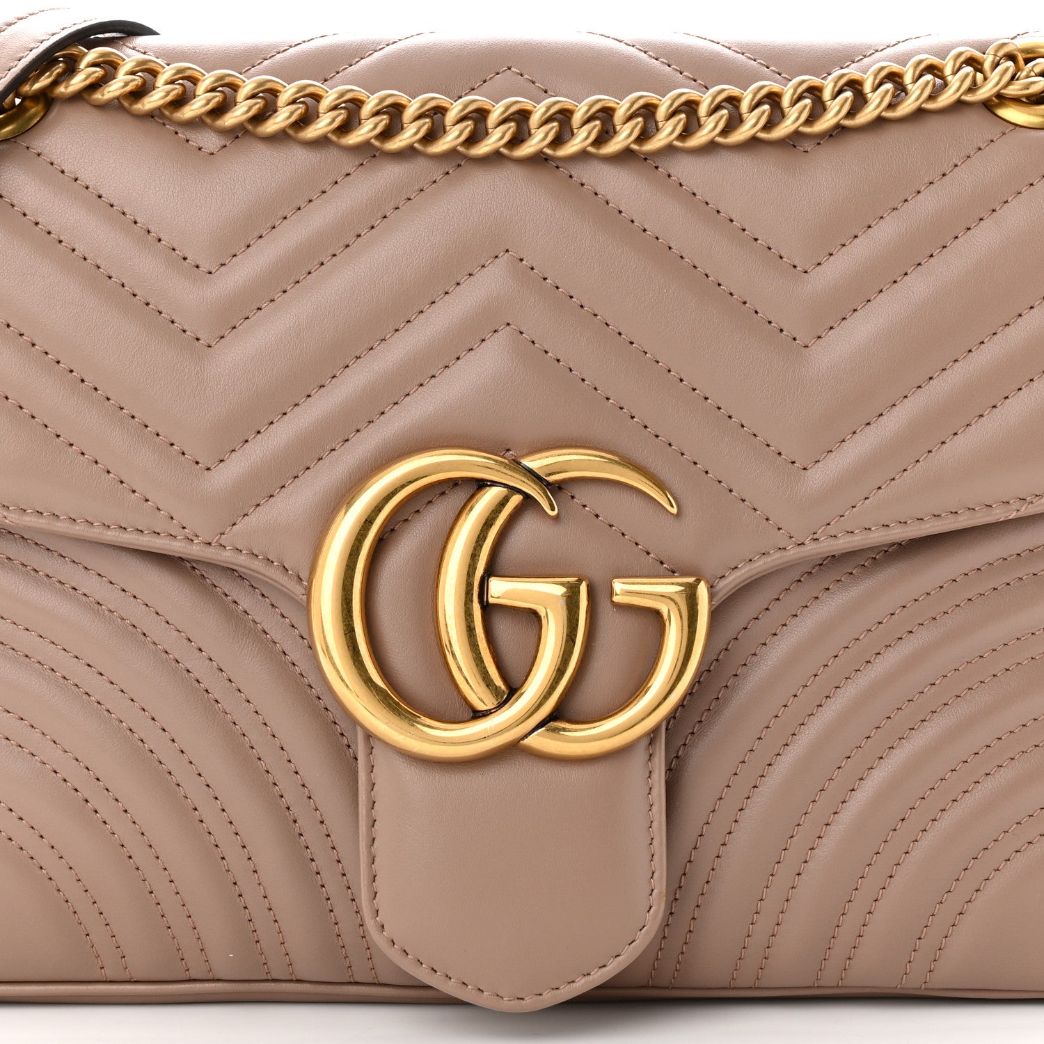 Gucci Calfskin Matelasse Medium GG Marmont Shoulder Bag Porcelain Rose 8 of 12