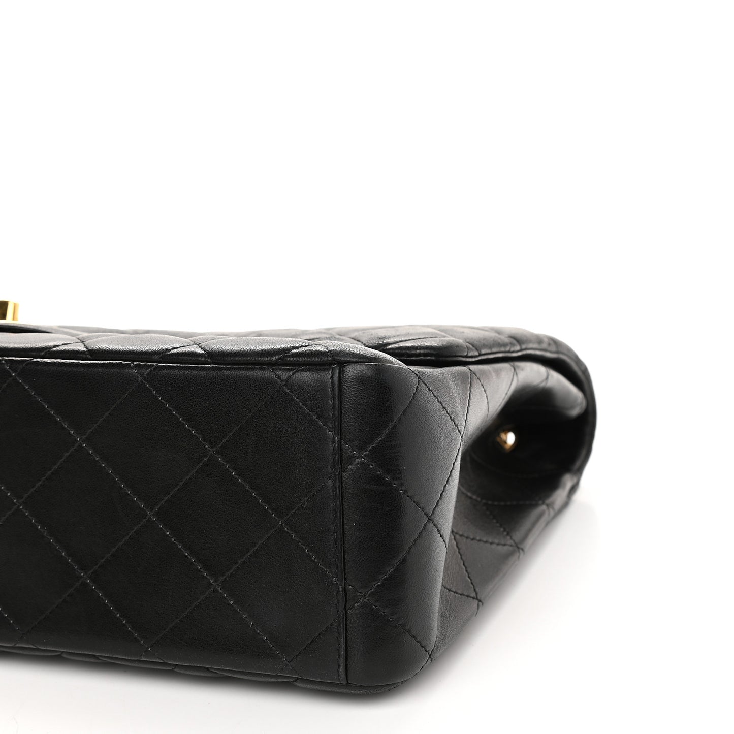 Lambskin Quilted Maxi Single Flap Black