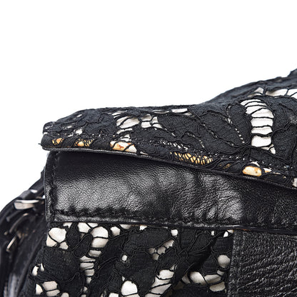 Valentino Garavani Satin Lace Satchel Black 12 of 20