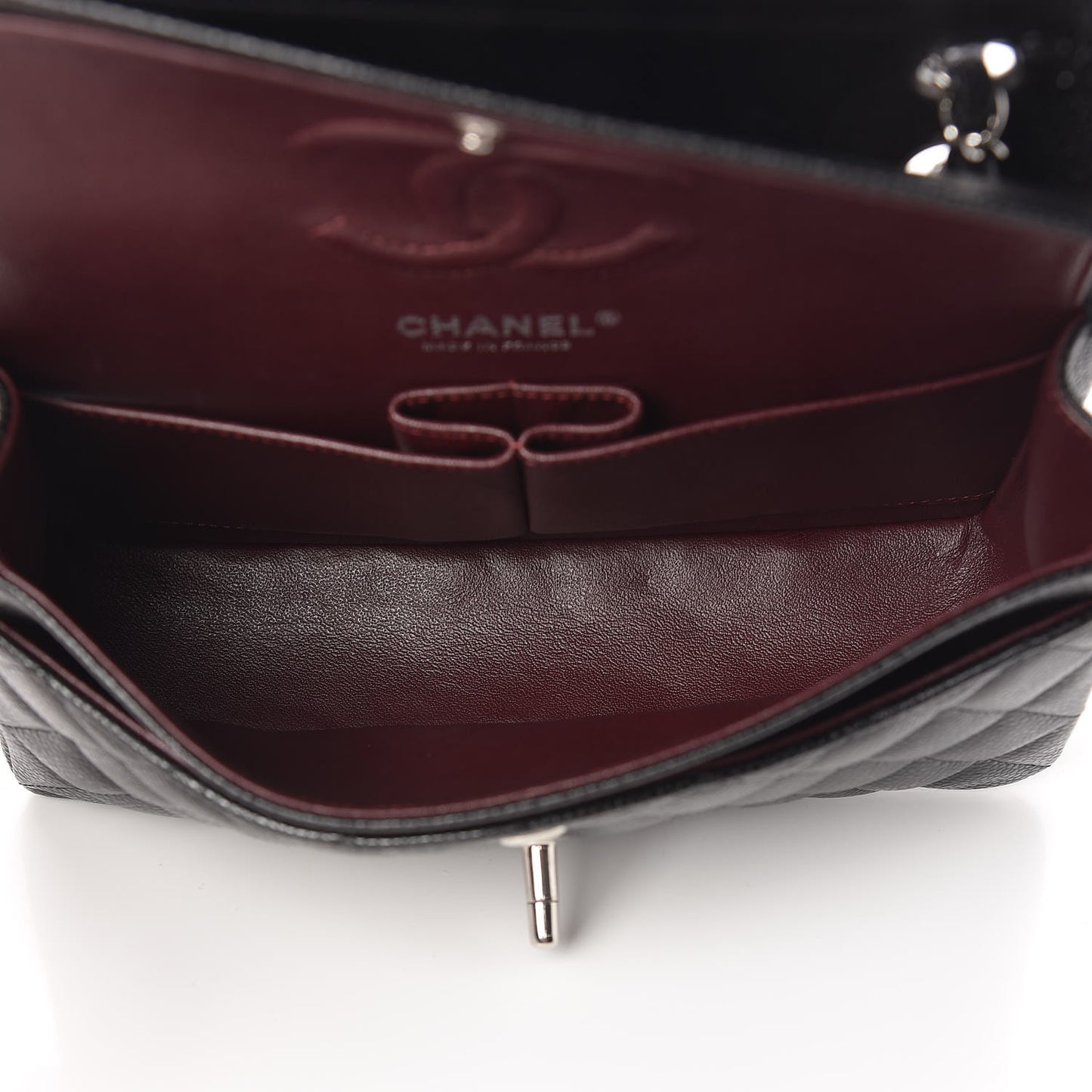 Caviar Quilted Small Double Flap Black
