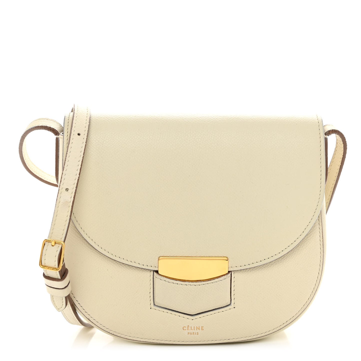 Grained Calfskin Small Trotteur White