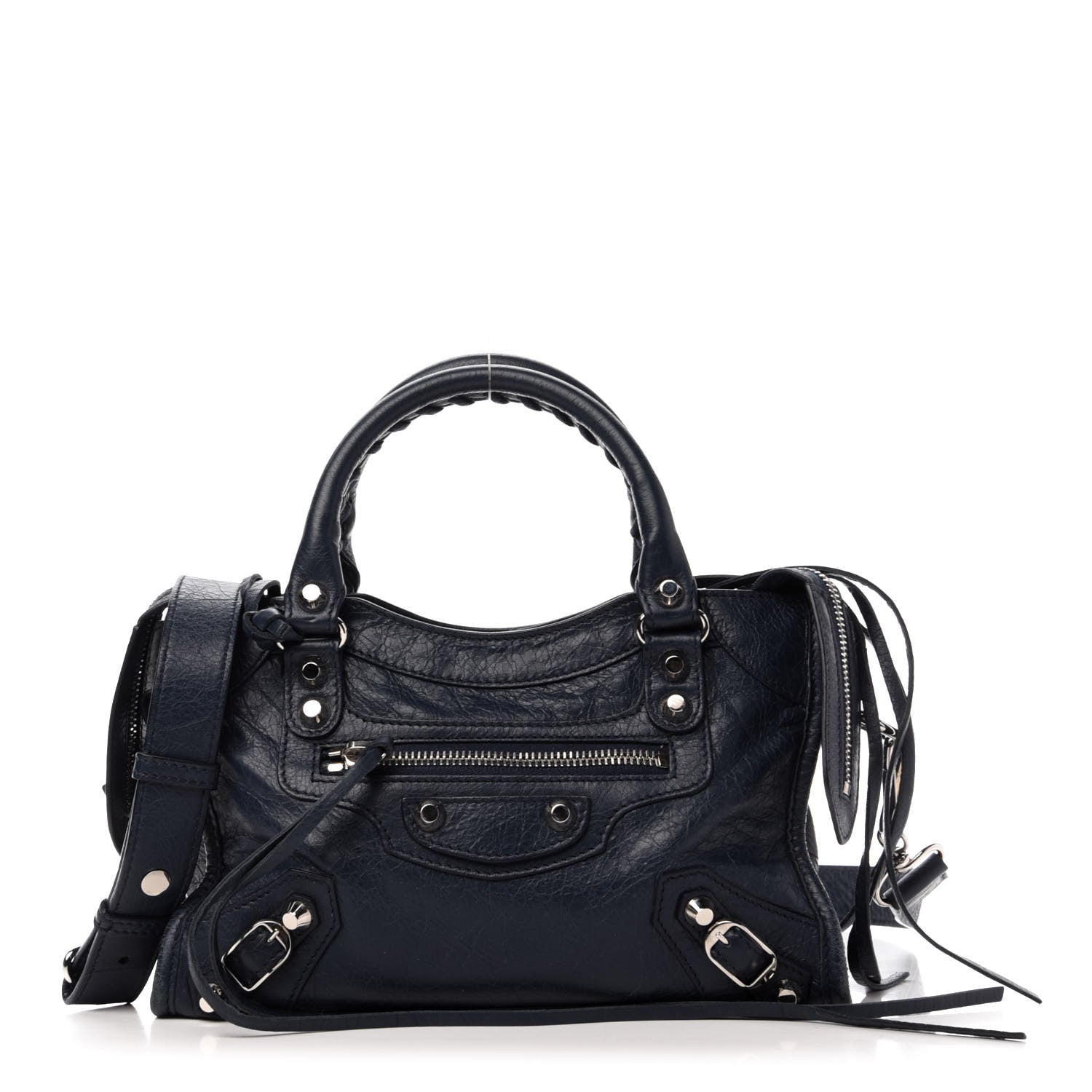 Balenciaga Agneau Classic Silver Hardware Mini City Bleu de Minuit 3 of 12