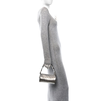Gucci Sakai Be Green Calfskin Diagonal Stitched Mini Blondie Barrel Shoulder Bag Silver 2 of 10