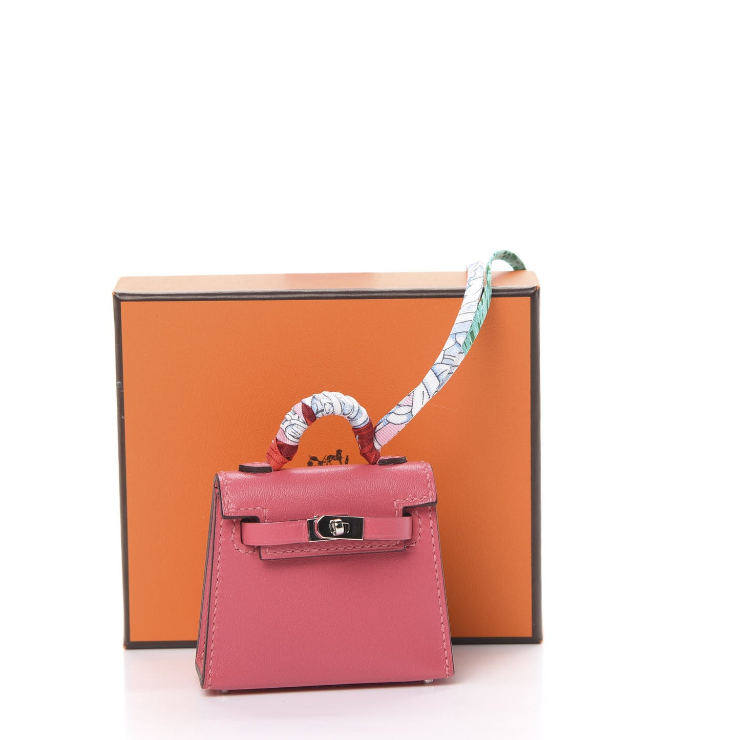 Tadelakt Mini Kelly Twilly Bag Charm Rose Lipstick