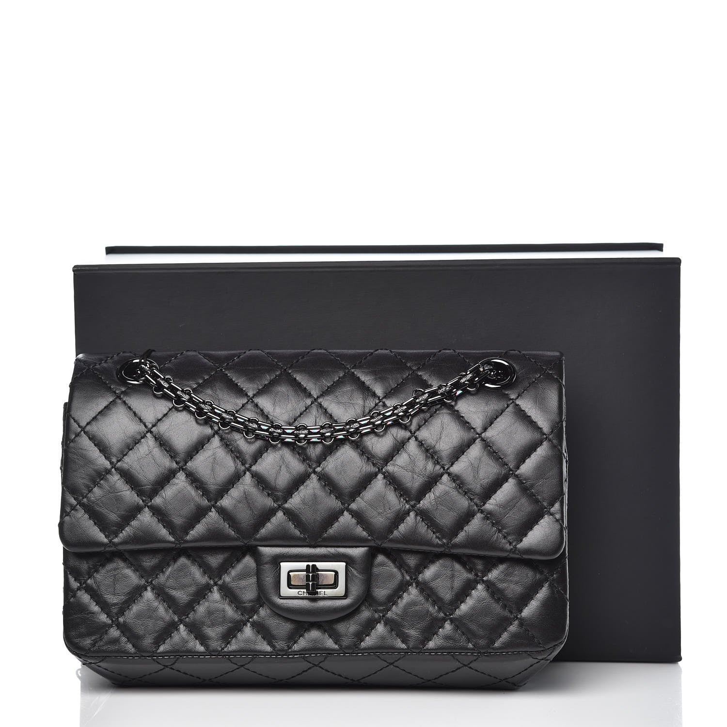 Chanel Aged Calfskin Quilted 2.55 Reissue 225 Flap So Black 10 of 10