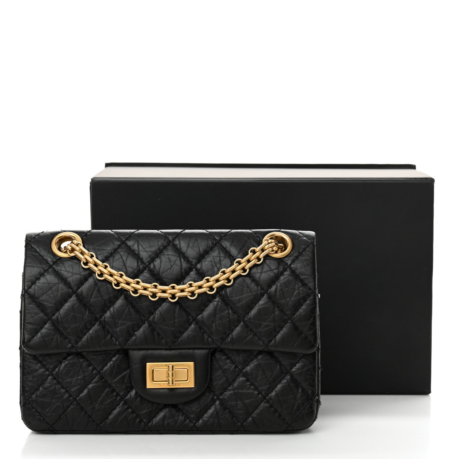 Chanel Aged Calfskin Quilted 2.55 Reissue Mini Flap Black 11 of 11