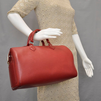 Louis Vuitton Epi Speedy 30 Red 2 of 9