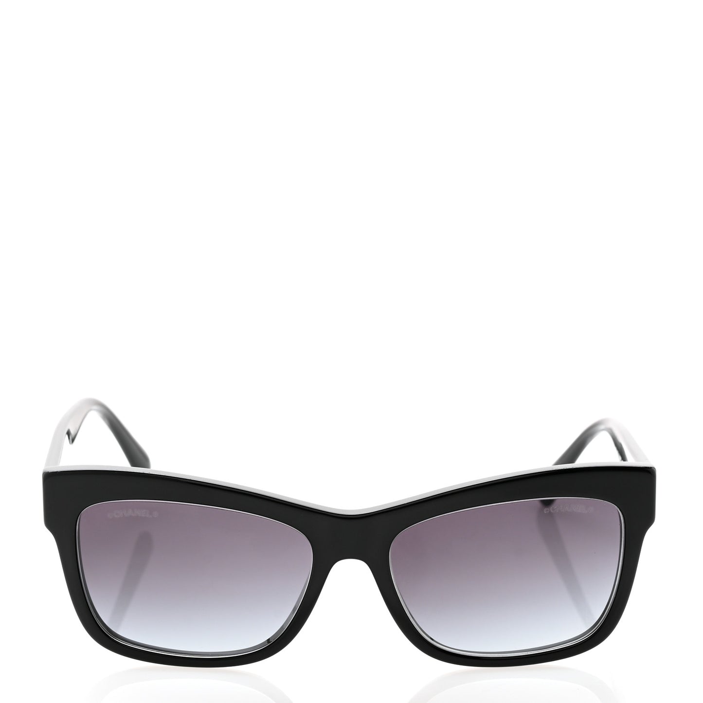 Acetate Crystal CC Rectangle Sunglasses 5496-B Black