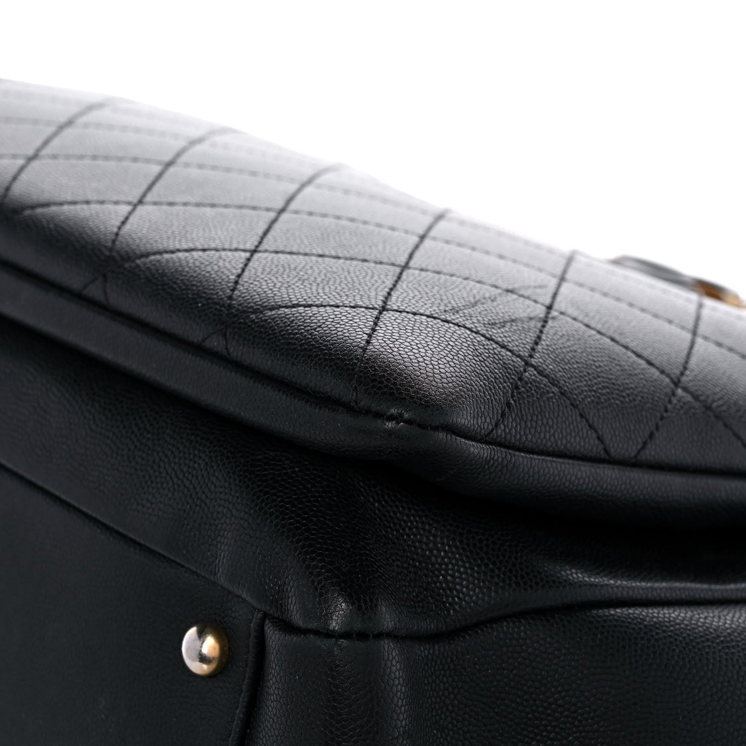 Chanel Grained Calfskin Stitched Lady Coco Top Handle Tote Black 10 of 16