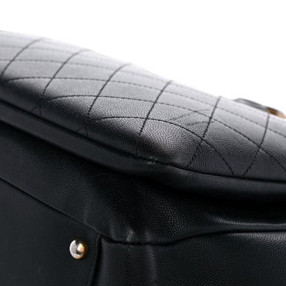 Chanel Grained Calfskin Stitched Lady Coco Top Handle Tote Black 10 of 16