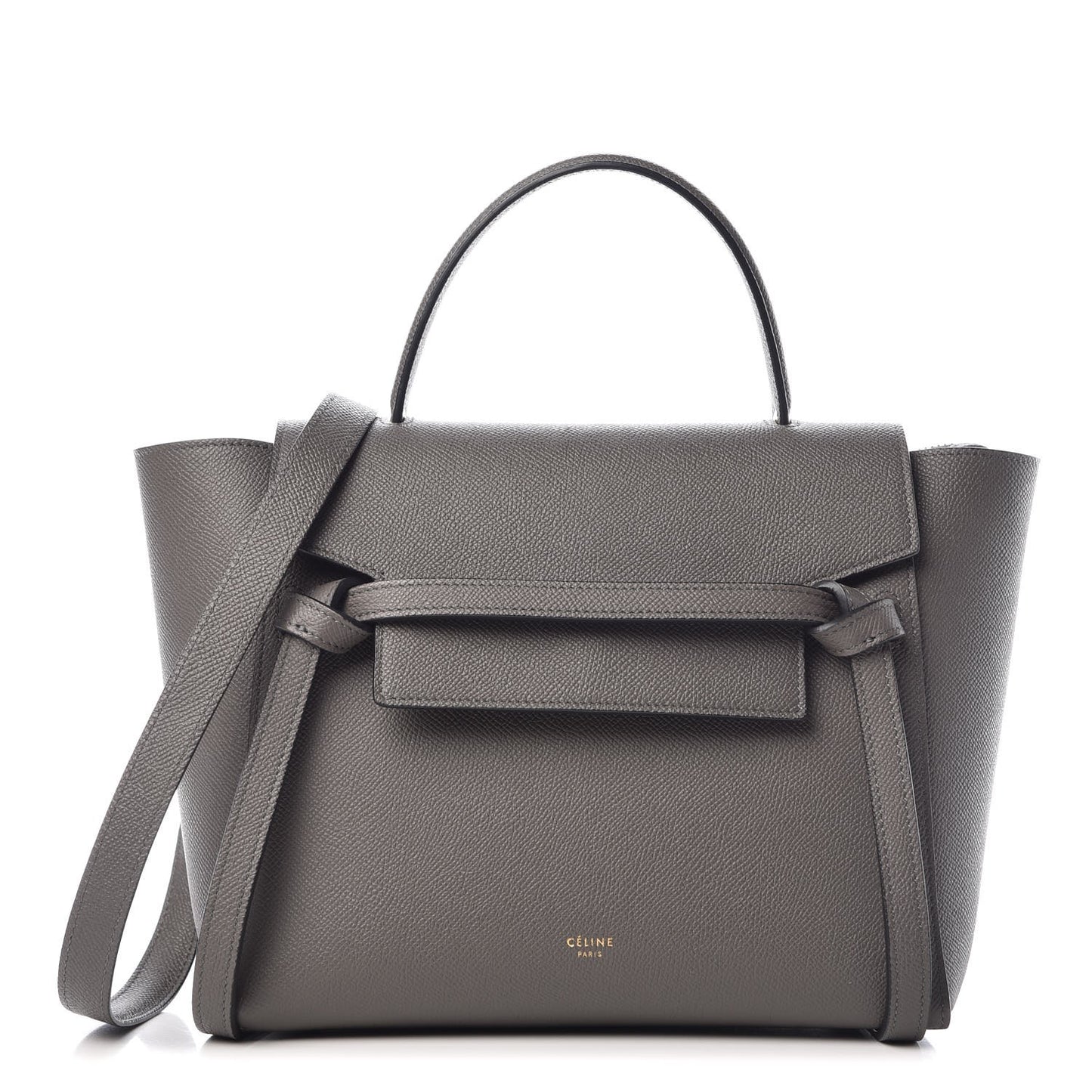 Grained Calfskin Micro Belt Bag Grey