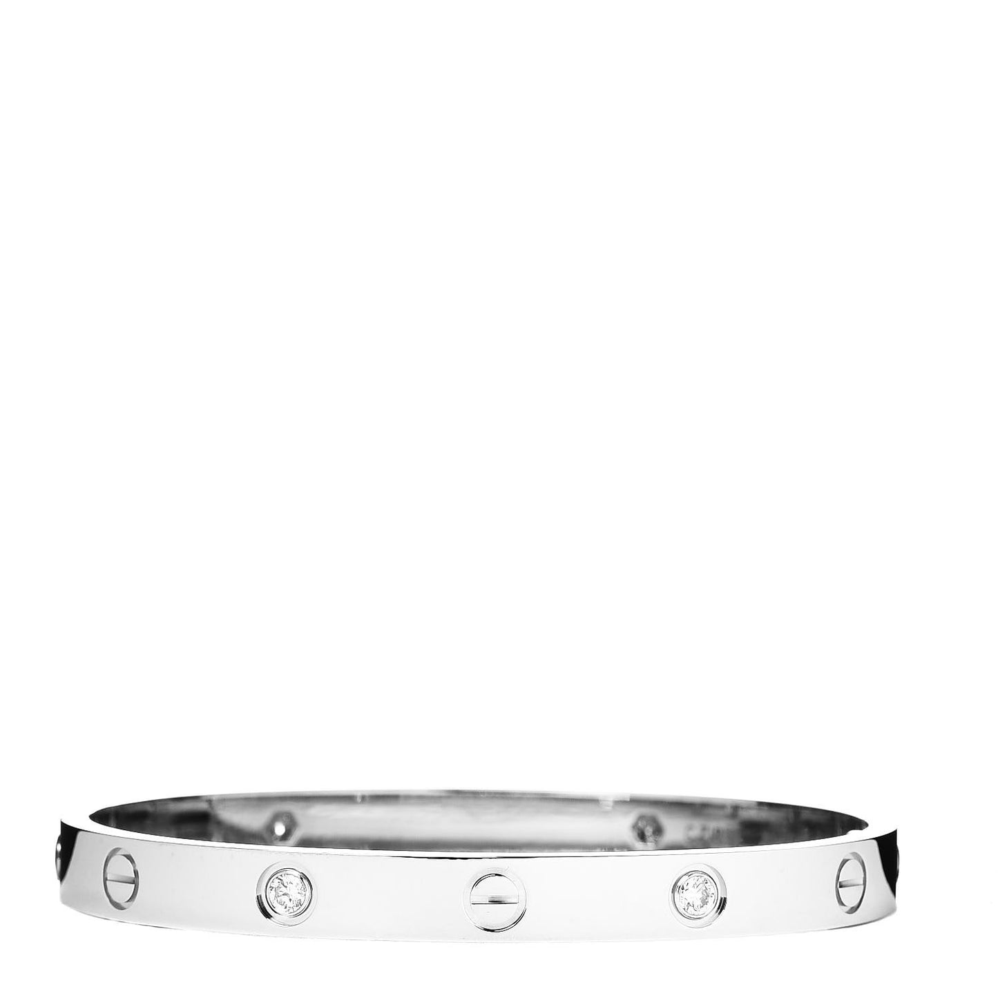 18K White Gold 4 Diamond LOVE Bracelet 17