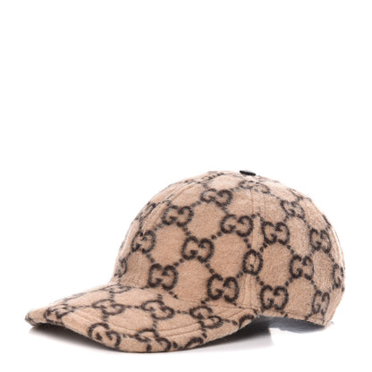 Gucci Covered Wool GG Monogram Baseball Hat XL Beige Ebony 1 of 7
