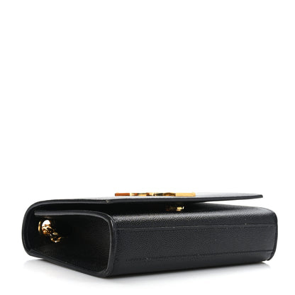 Saint Laurent Grain De Poudre Small Monogram Kate Satchel Black 4 of 8