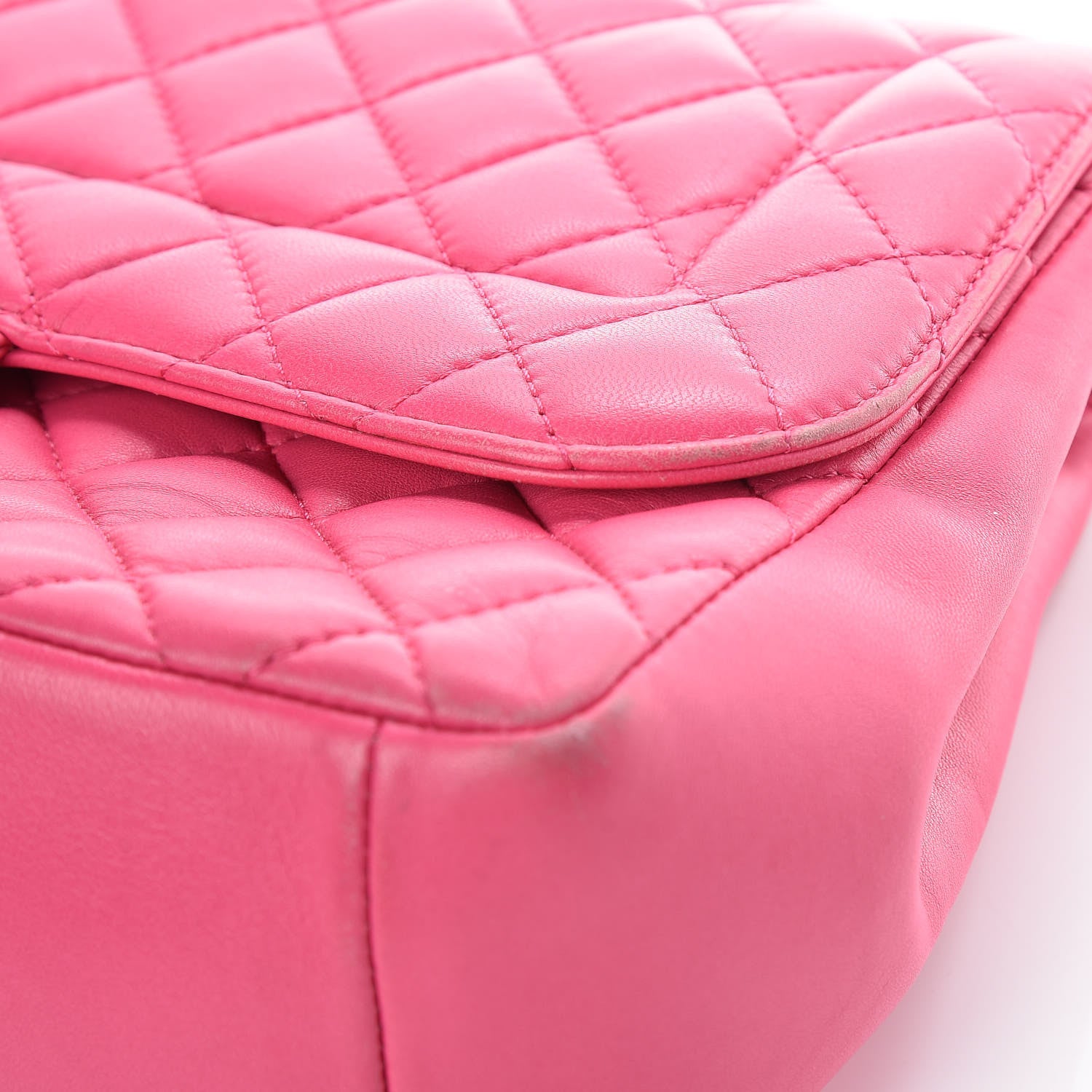 Chanel Lambskin Quilted Jumbo Mademoiselle Chic Flap Fuchsia 23 of 32