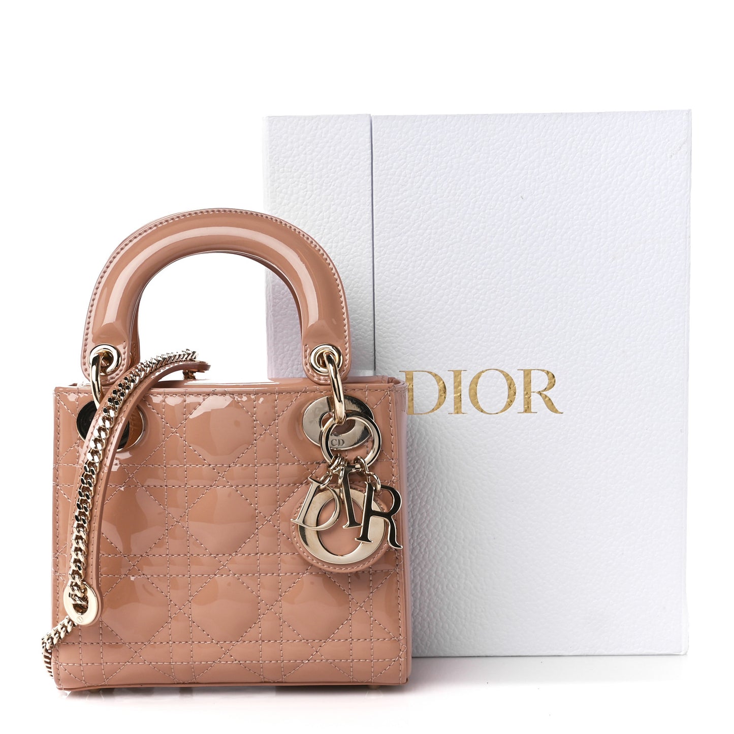Patent Cannage Mini Lady Dior Light Pink