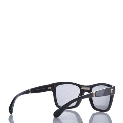 Chanel Nylon Metal Square Polarized Folding Sunglasses 6053 Black 4 of 10