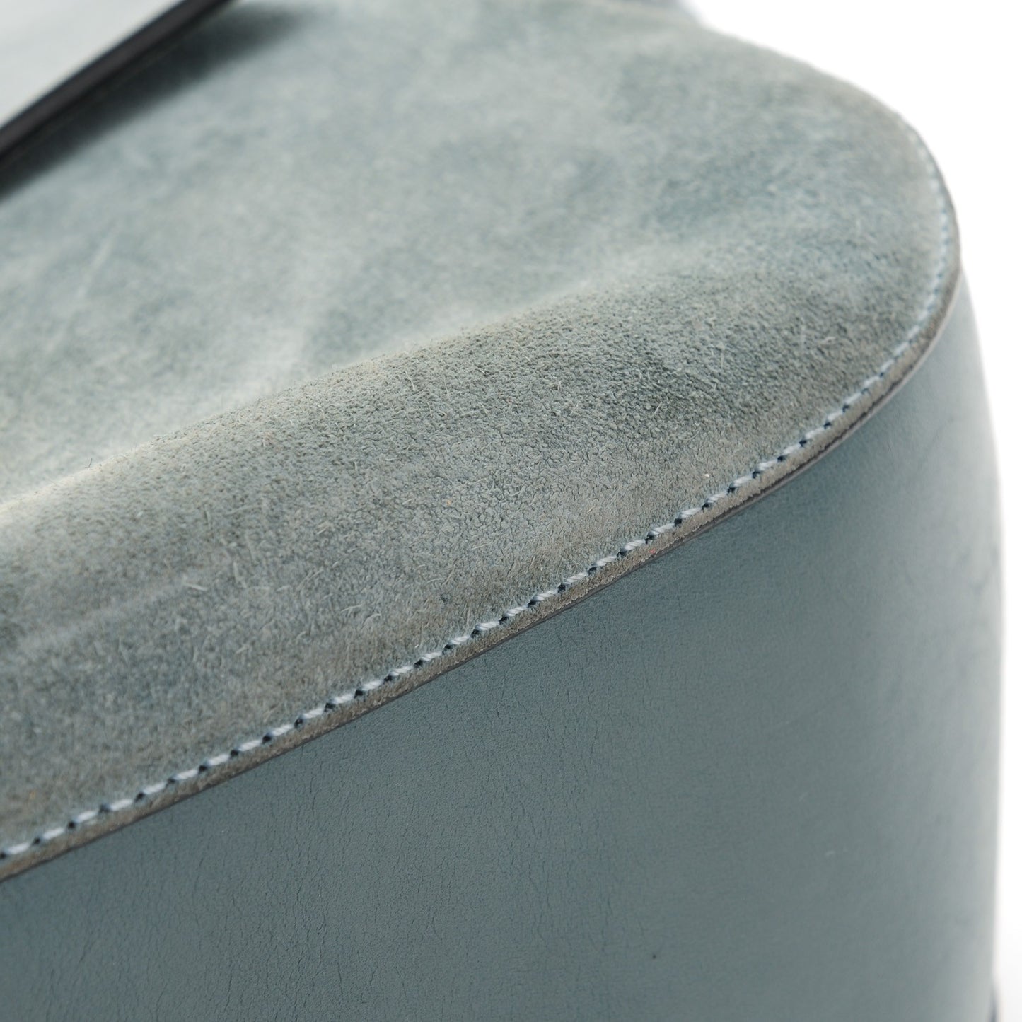 Suede Smooth Calfskin Medium Drew Shoulder Bag Cloudy Blue
