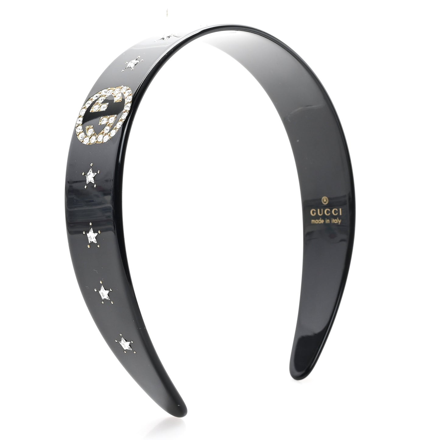 Resin Crystal Interlocking G Headband Black