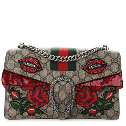 Gucci GG Supreme Monogram Web Floral Embroidered Small Dionysus Shoulder Bag 1 of 12