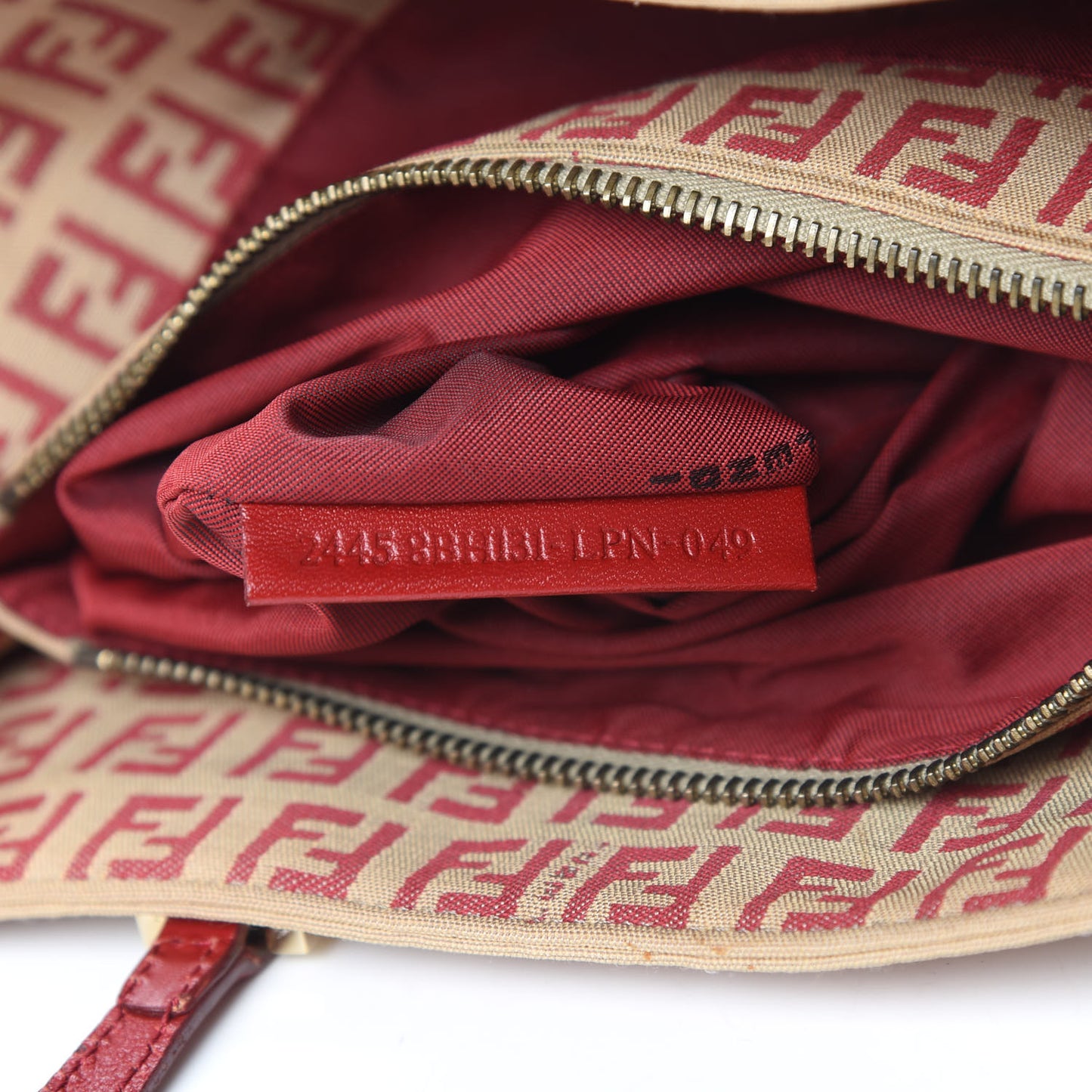 Zucchino Vitello Tote Beige Rosso