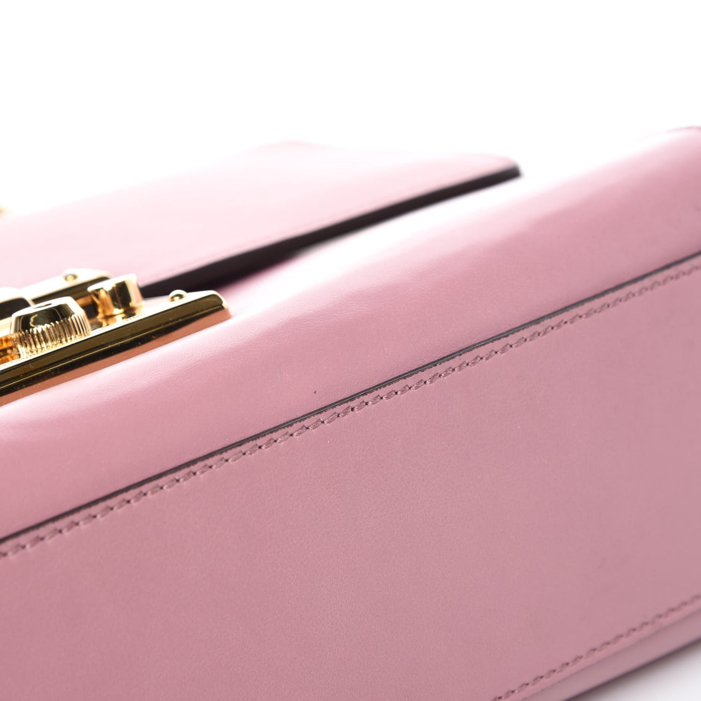 Moon Calfskin Medium Padlock Shoulder Bag Carmine Rose