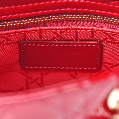 Christian Dior Patent Cannage Mini Lady Dior Red 8 of 9