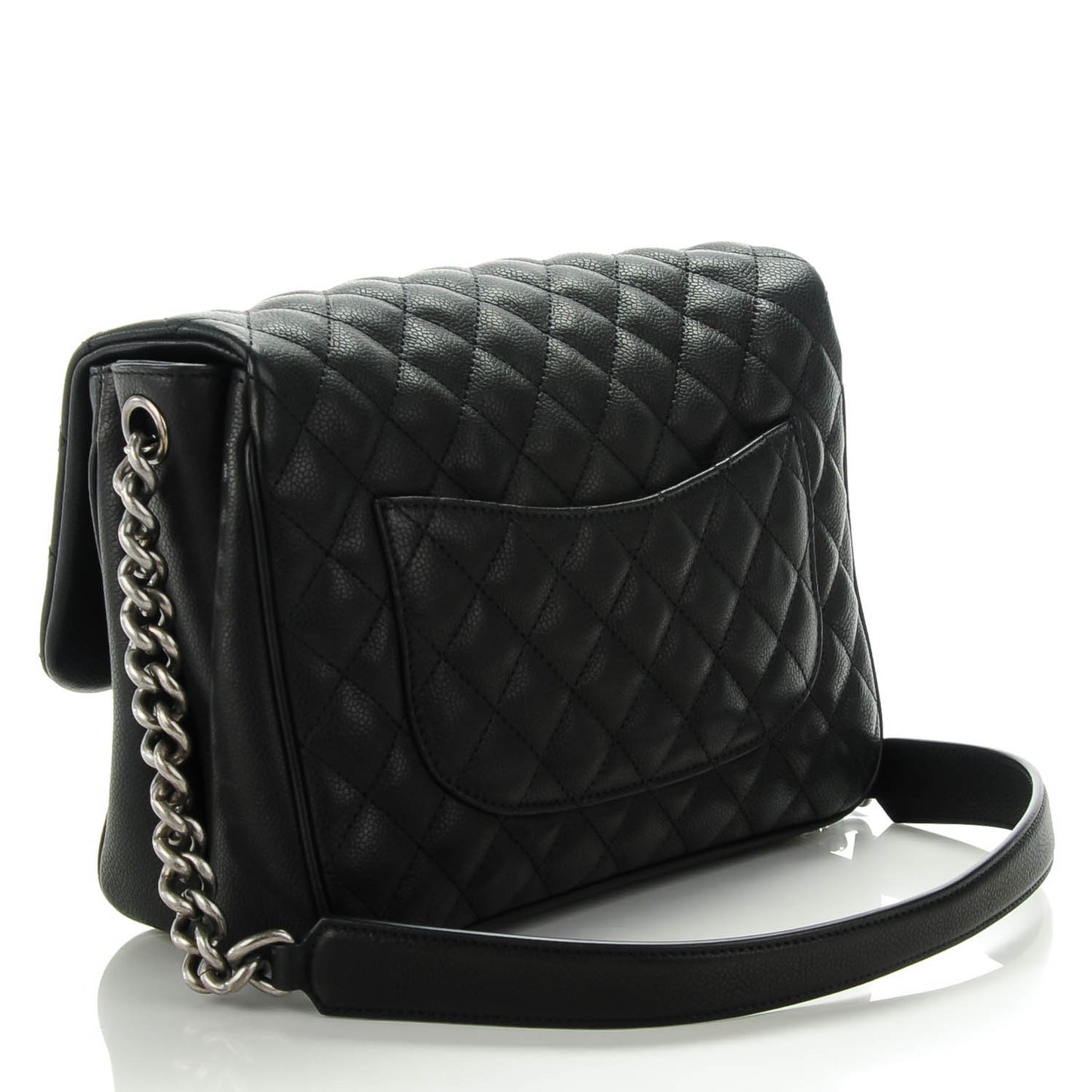 Caviar Quilted Medium Rock In Rome Flap Black
