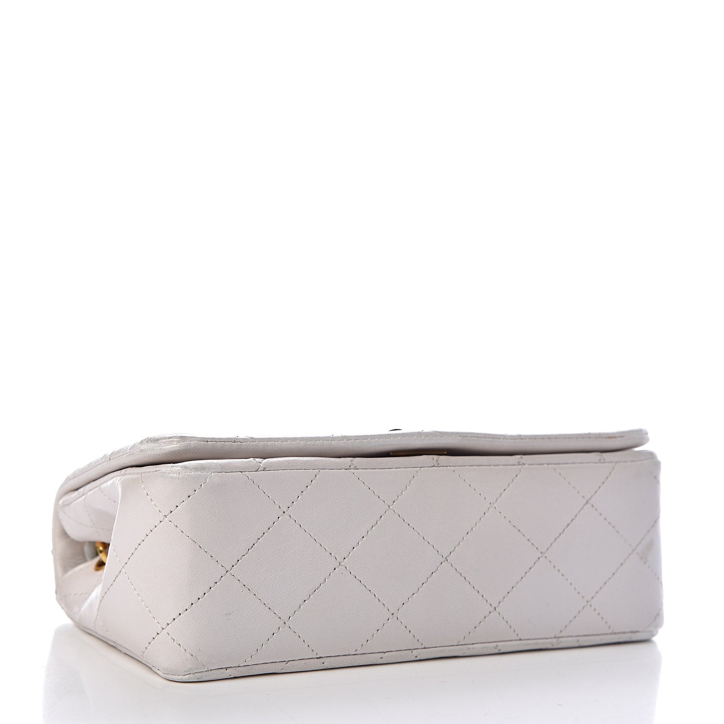 Lambskin Quilted Mini Flap White