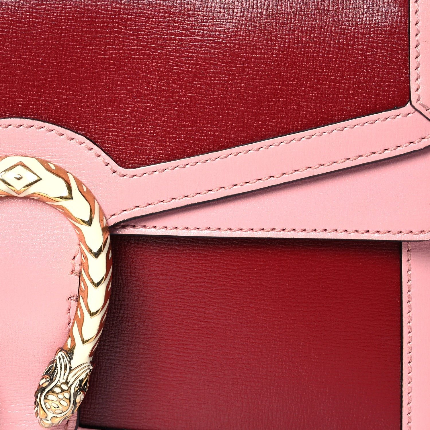 Gucci Azalea Calfskin Enamel Small Dionysus Shoulder Bag New Cherry Red Wild Rose Off White 9 of 13
