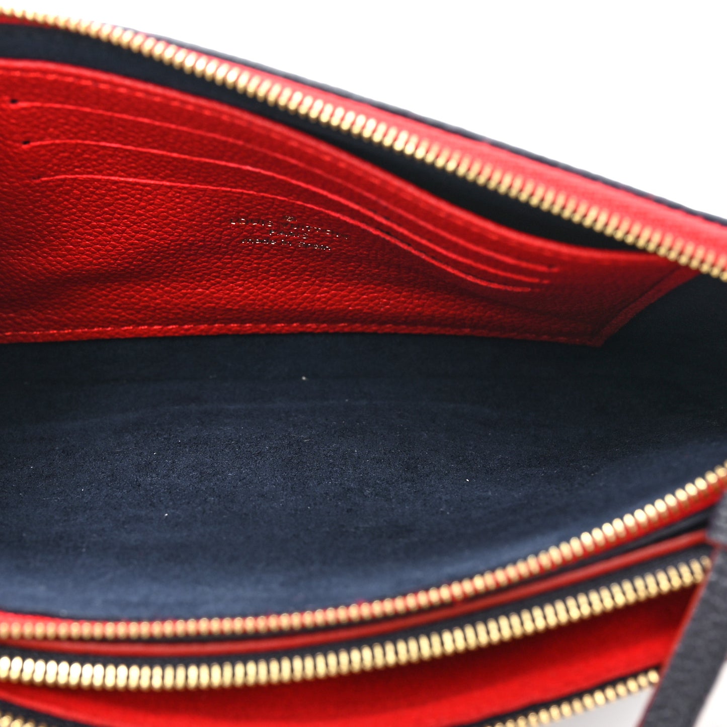Empreinte Double Zip Pochette Marine Rouge