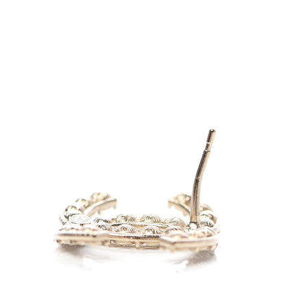 Chanel Crystal CC Earrings Gold 5 of 6
