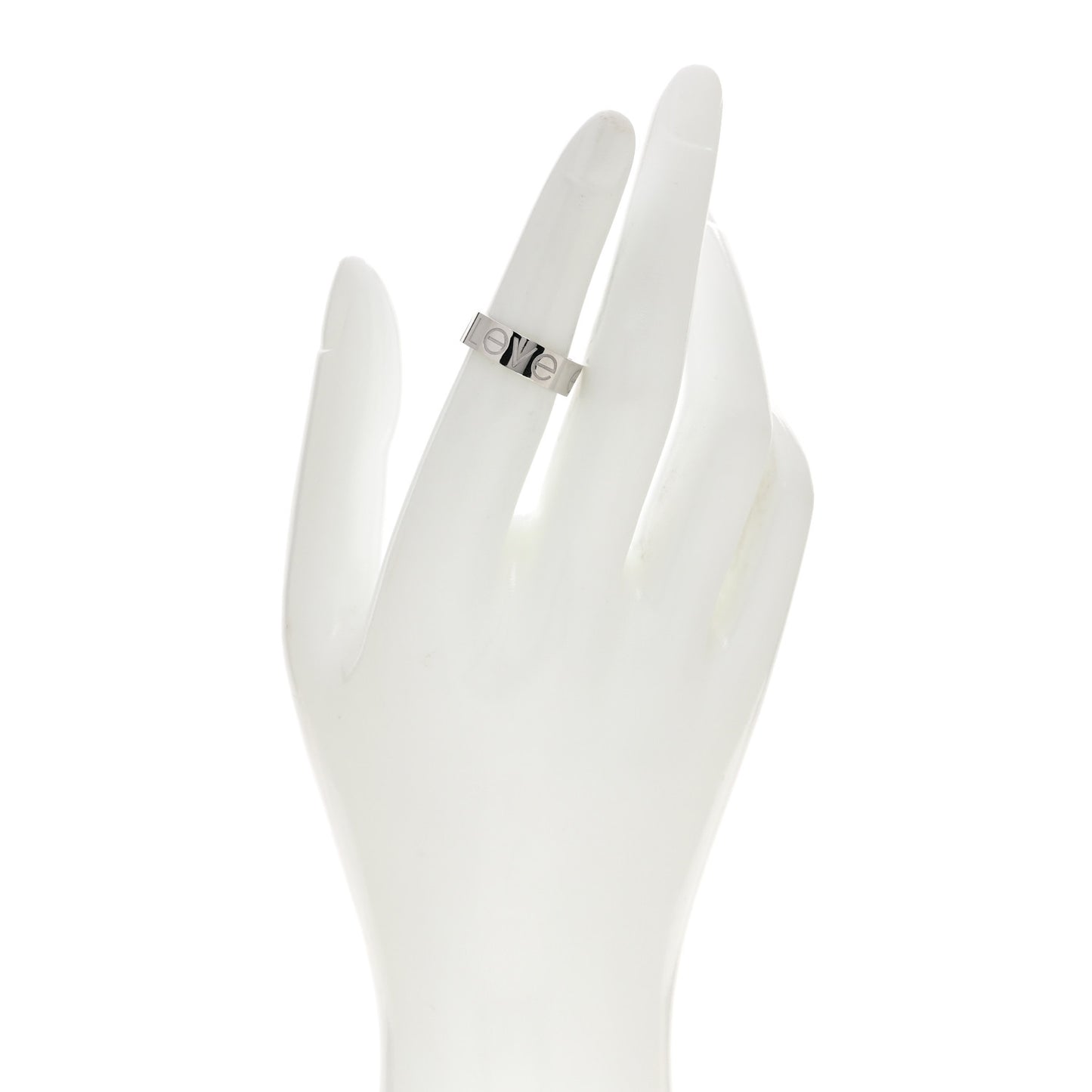 18K White Gold 5.5mm Engraved LOVE Ring 51 5.75