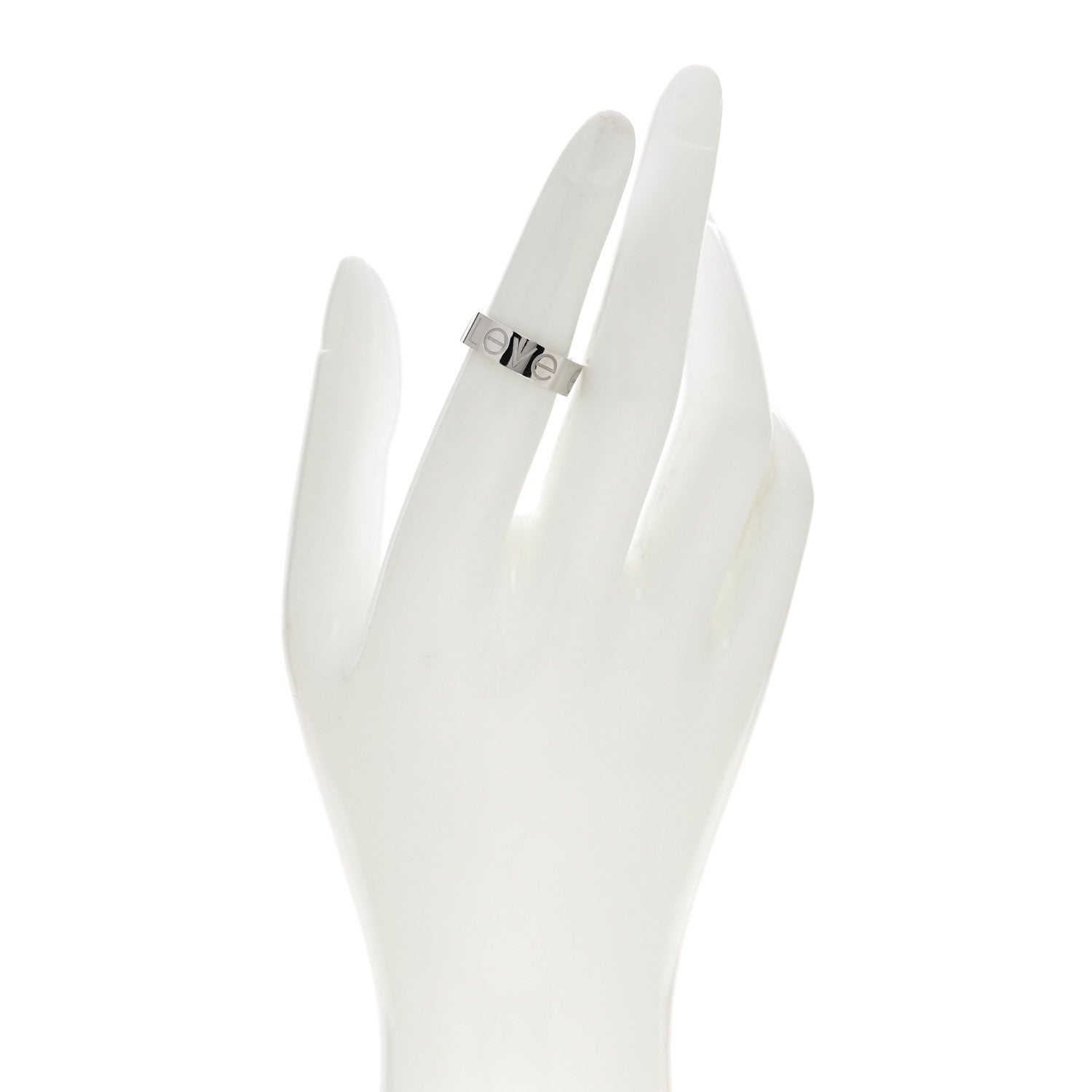 Cartier 18K White Gold 5.5mm Engraved LOVE Ring 51 5.75 2 of 5