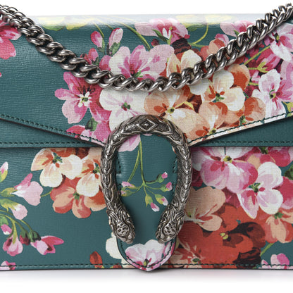 Gucci Calfskin Blooms Print Small Dionysus Shoulder Bag Bright Emerald Multicolor 9 of 9