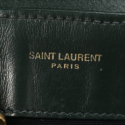 Saint Laurent Calfskin Y Quilted Monogram Small Loulou Chain Satchel Dark Mint 6 of 9