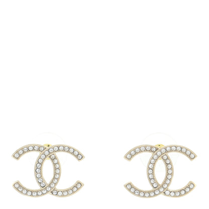 Chanel Crystal Large CC Earrings Gold 1 of 5