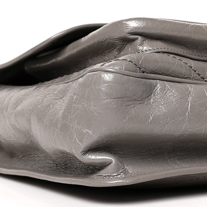 Saint Laurent Crinkled Calfskin Matelasse Monogram Large Niki Chain Satchel Fog 10 of 11