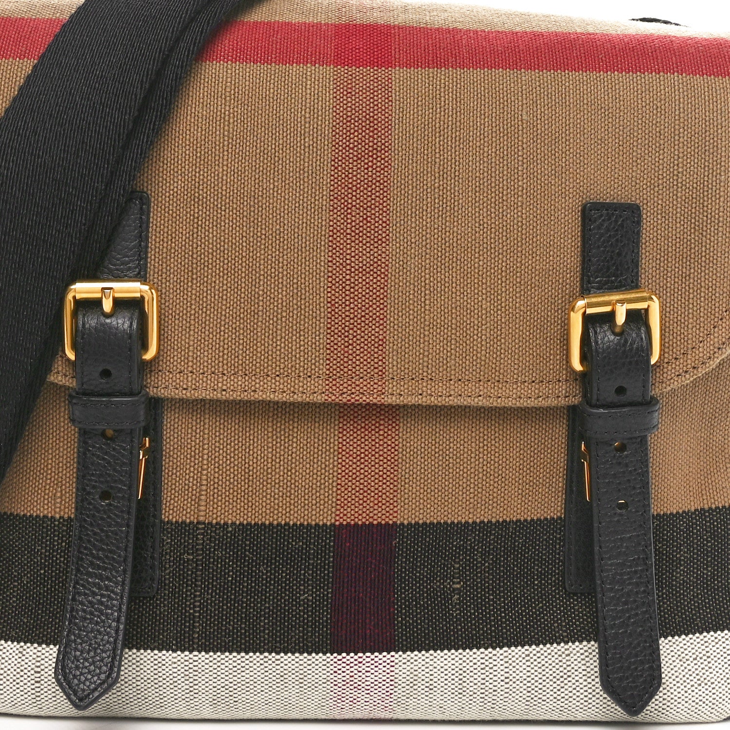 Burberry Canvas Mega Check Small Baildon Messenger Bag Black 9 of 12