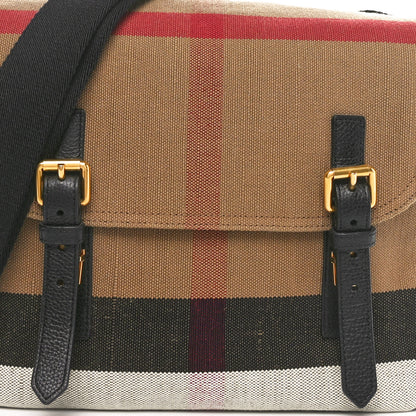 Burberry Canvas Mega Check Small Baildon Messenger Bag Black 9 of 12