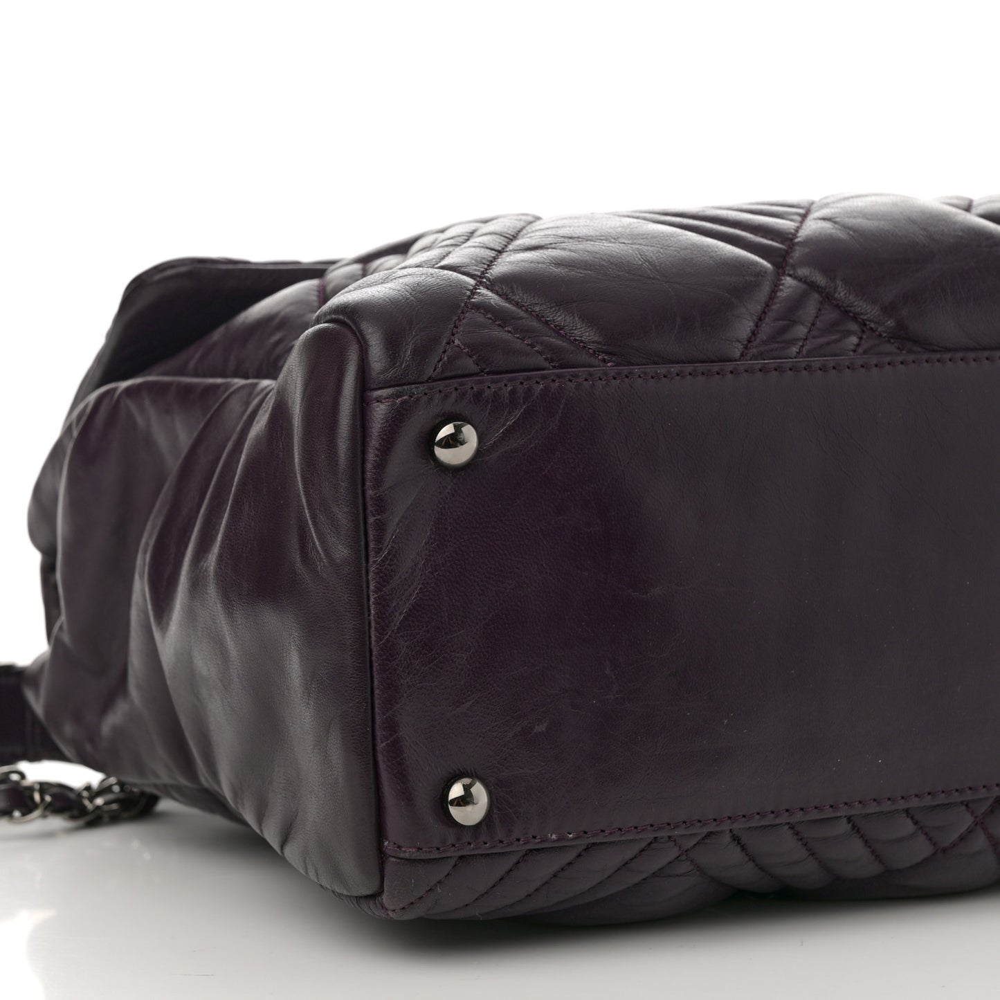 Lambskin In And Out XL Maxi Flap Dark Purple