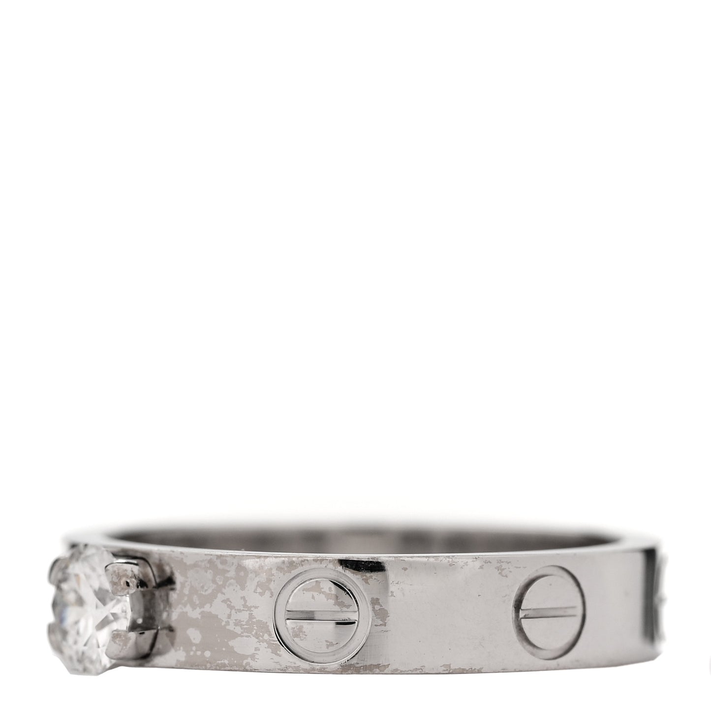 18K White Gold Diamond .23ct LOVE Solitaire Engagement Ring 51 5.75