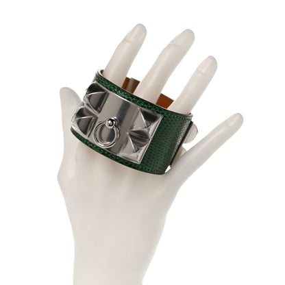 Hermes Lizard Collier De Chien CDC Bracelet T3 Vert Moyen 2 of 5