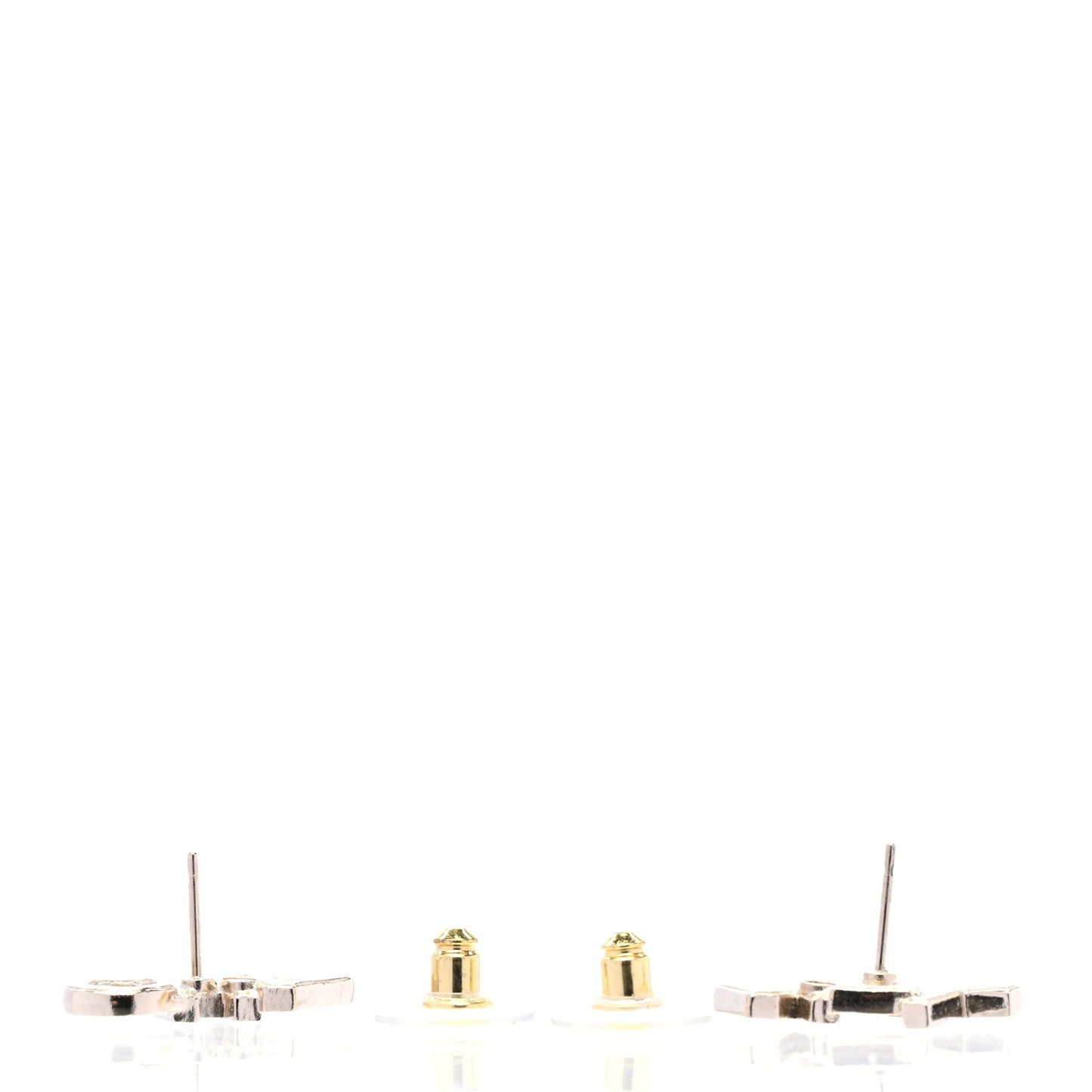 Crystal Cha-Nel Logo Earrings Gold