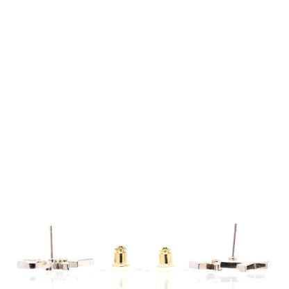 Chanel Crystal Cha-Nel Logo Earrings Gold 3 of 5
